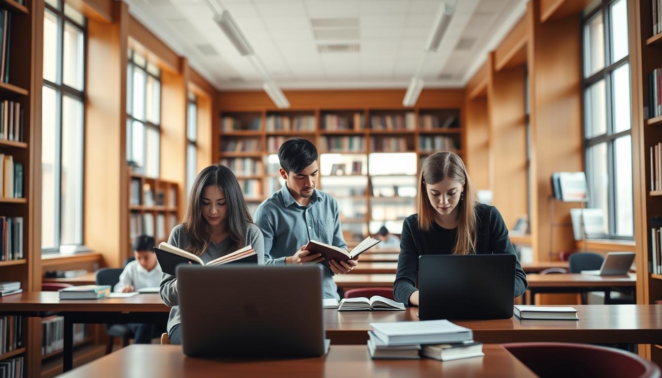 Students collaborating in study space